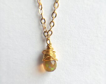 Arkenstone. Delicate opal necklace.