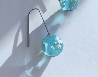 Head in the clouds. Handmade Resin Statement Earrings.