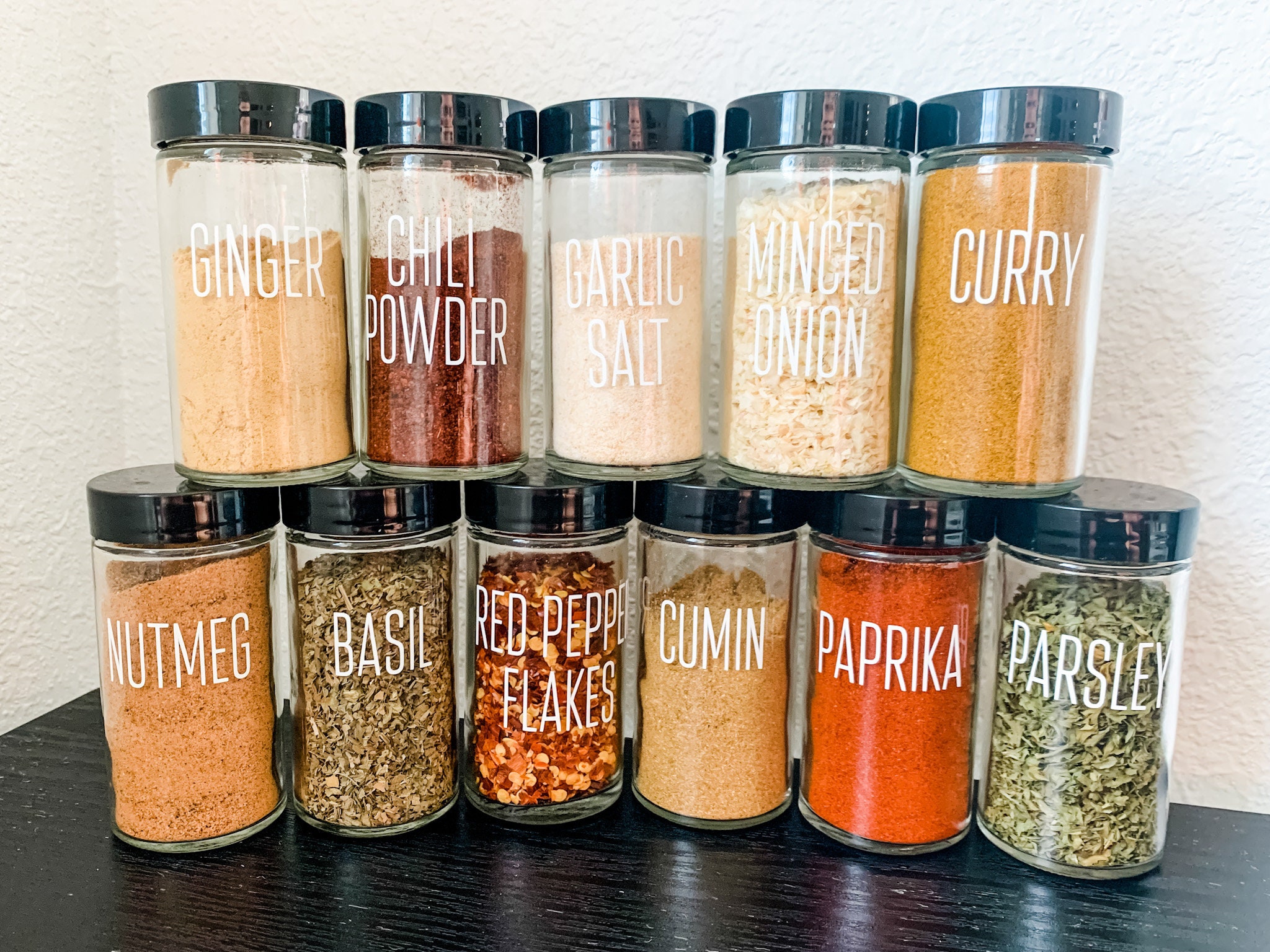 24pcs Spice Jars With Labels, 4 Oz Glass Spice Jars With Bamboo Lids,  Minimalist Farmhouse Spice Labels Stickers, Collapsible Funnel, Seasoning  Storag