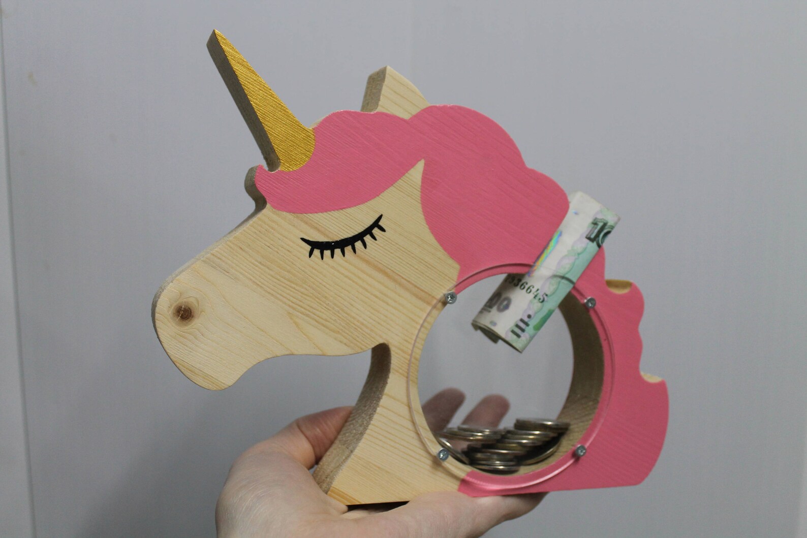 Money box Unicorn Bank wood piggy bank Unicorn Piggy Etsy