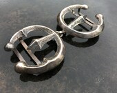 Vintage Navajo naja belt clasp,belt buckle, tufa cast silver, signed piece