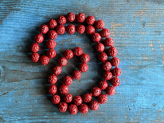 Cinnabar red beads - Gem Cinnabar red beads - Gem