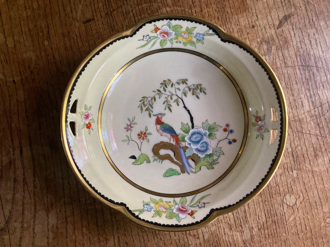Noritake Hand Painted Ivory Serving Dish With Bird of Etsy