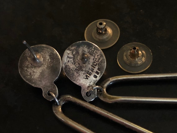 Long, dangling sterling statement earrings hand m… - image 7