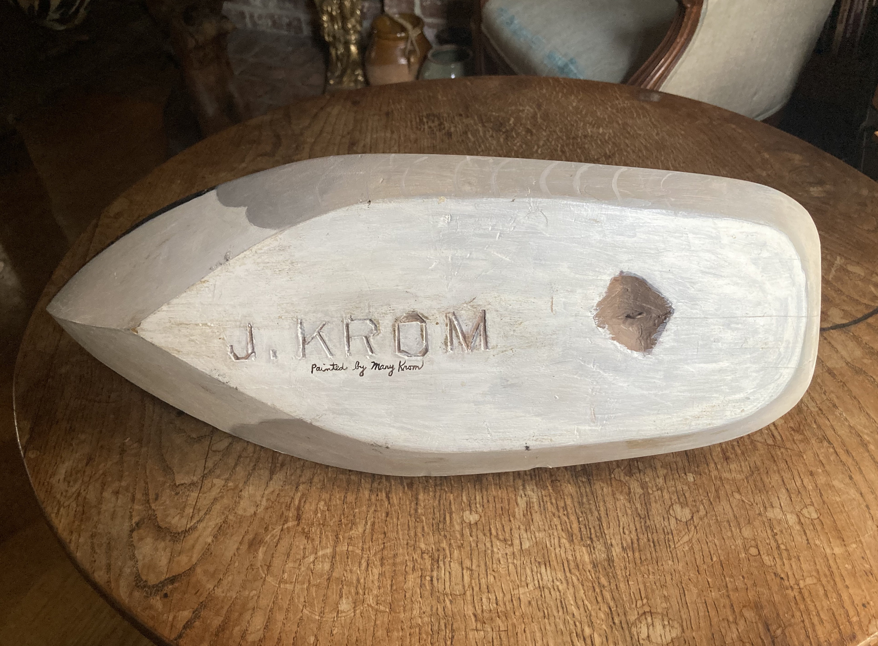 Large Carved Wood Canada Goose Decoy Signed by J and Mary Krom Etsy