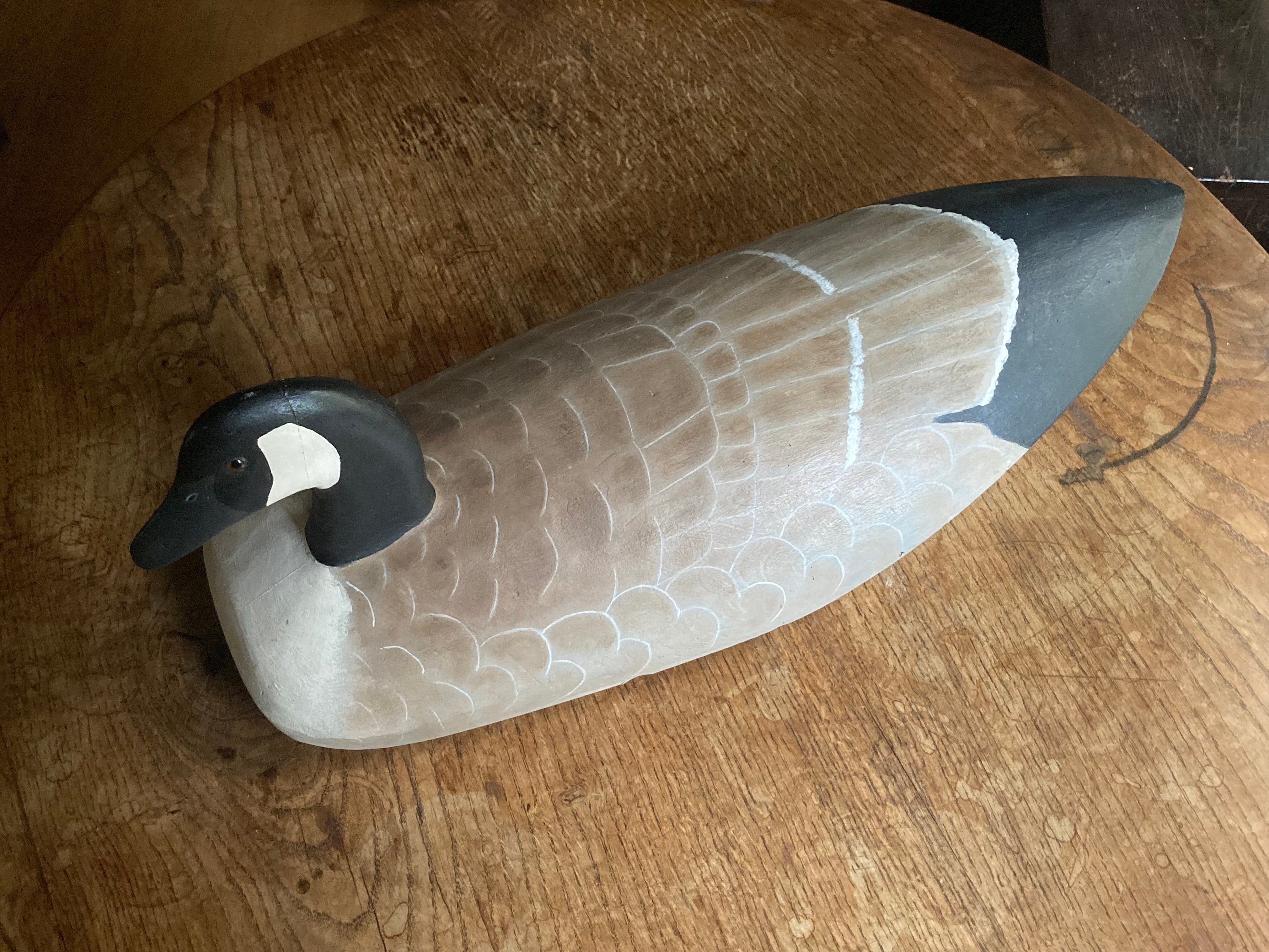 Large Carved Wood Canada Goose Decoy Signed by J and Mary Krom Etsy