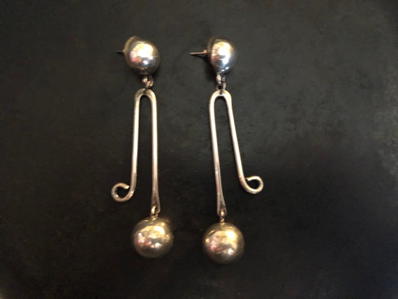 Long, dangling sterling statement earrings hand m… - image 5