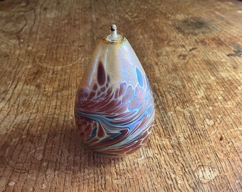 Hand blown glass oil lamp by Brian Maytum  Studio 1988