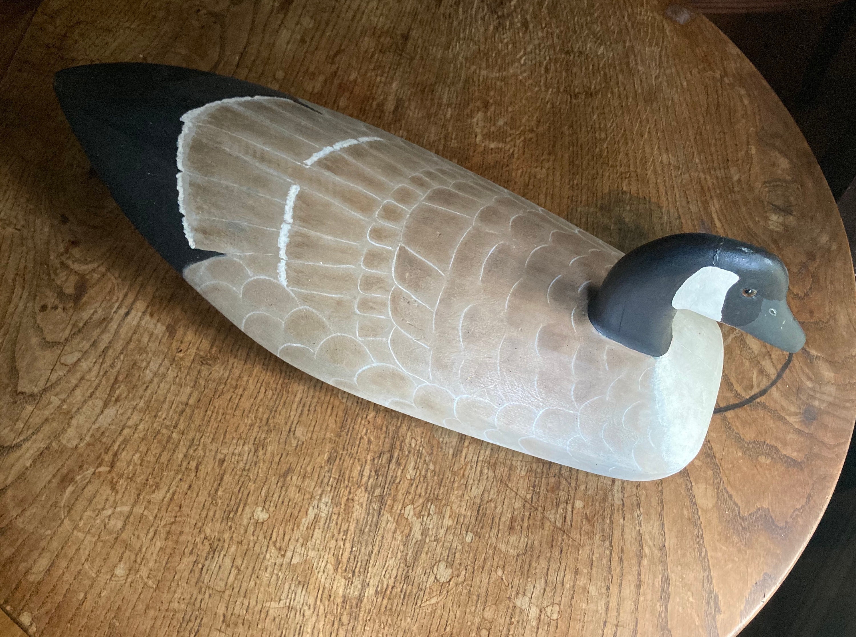 Large Carved Wood Canada Goose Decoy Signed by J and Mary Krom Etsy