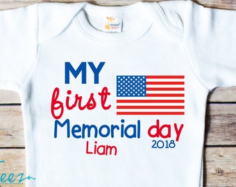First Memorial Day Shirt - My 1st Memorial Day - PErsonalized Memorial Day Shirt - First Memorial Day Bodysuit- Baby Firsr Memorial Day