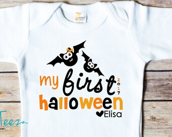 My First Halloween outfit girl - My First Halloween Shirt - Personalized First Halloween Outfit - Personalized 1st Halloween Shirt Girl