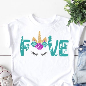 Fifth Birthday Shirt , Gift For Girl, Mermaid tshirt, 5th birthday outfit