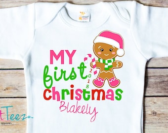 My First Christmas Outfit , Personalized First Christmas Outfit , Babys First Christmas , First Christmas Shirt For Baby