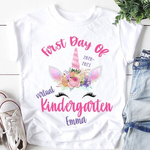 Personalized First Day of Kindergarten Unicorn Shirt