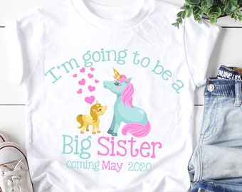 Big Sister Shirt - Unicorn Big Sister Shirt - Big Sister Shirts - Personalized Big Sister Shirt - Big Sister Gift - Sister Announcement Top