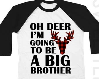 Big Brother Shirt ,  Big Brother Shirts , Plaid Deer Big Brother Shirt , Plaid Big Brother Shirt , Christmas Big Brother Announcement Shirts