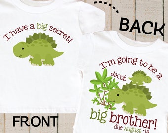 Grande fratello camicia, dinosauro tshirt, regalo di dinosauro, dinosauro grande fratello tshirt, camicia di annuncio di gravidanza