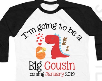 Big Cousin Shirt - Personalized Big Cousin Shirt - Dinosaur Big Cousin Shirt - Big Cousin Announcement Shirt - Big Cousin To Be Shirt