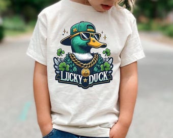 St Patrick's Day Shirt, For Boys, Shamrock Shirt, Lucky Duck Shirt For Toddler Boys, Boys St Patrick's Day Gift