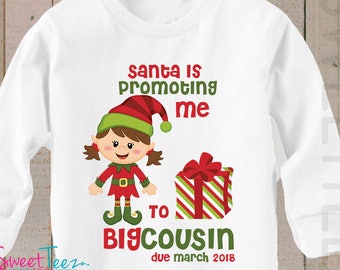 Big Cousin shirt , Personalized big cousin Shirt , elf big cousin Shirt , big cousin christmas shirt , Personal christmas big cousin Gift