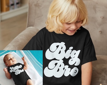 Big brother shirt, retro big bro tshirt, big brother announcement shirt for toddler