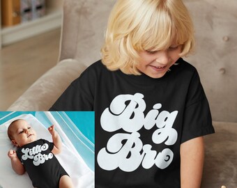 Big brother shirt, retro big bro tshirt, big brother announcement shirt for toddler