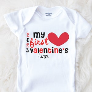 First Valentine&#39;s Day Onesie®, Onesie® for Valentine&#39;s Day, 1st Valentine&#39;s onesie®, Gift For New Baby Boy