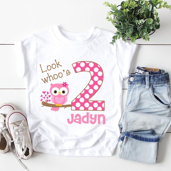 2nd Birthday Shirt , Personalized 2nd Birthday Shirt , 2nd Birthday Shirt Girls , Owl birthday shirt , second birthday shirt for girls