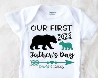 First Father's Day gift, from baby, baby bear Onesie®, personalized with name and year, my 1st Father's day outfit