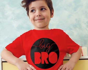 Big Brother Shirt Big Bro Shirt Red Boy Tshirt Kids Toddler Top Shirt