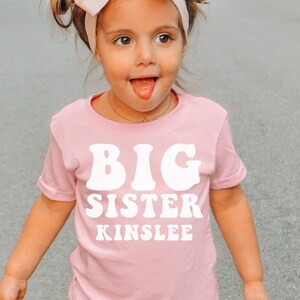 Big Sister Shirt, Big Sister Gift, Retro Big Sister Shirt, Pink Big Sister Shirt, tshirt for big sister, big sister announcement