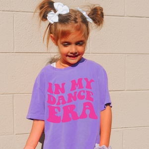 In My Dance Era Shirt for Girls , Kids Comfort Colors® T-Shirt, Purple Shirt, Trendy Cheer tshirts
