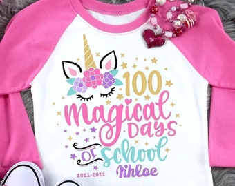 100 Days of School Shirt , Personalized 100 Days Of School Shirt , 100 Days Of School Shirt For Girls , Girls 100 days of school t shirt