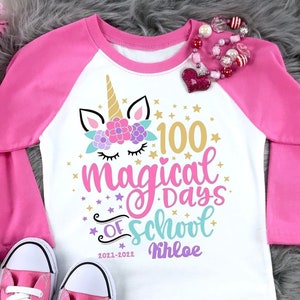 100 Days of School Shirt , Personalized 100 Days Of School Shirt , 100 Days Of School Shirt For Girls , Girls 100 days of school t shirt