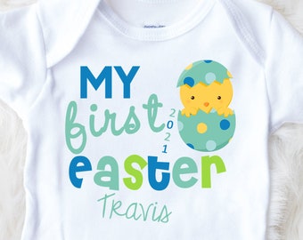 First Easter Shirt , Personalized First Easter Shirt , First Easter Shirt Baby Boy , Personalized 1st Easter Shirt For Boy