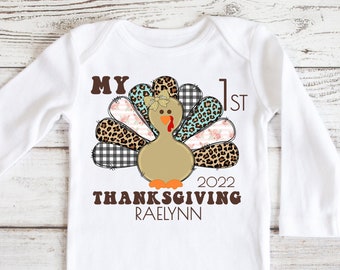First thanksgiving outfit girl, 1st thanksgiving, personalized first thanksgiving bodysuit, 1st thanksgiving shirt, thanksgiving shirt girls