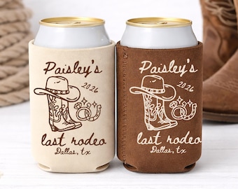 Last Rodeo Can Cozie • Bachelorette Party Favors • Personalized Bride Last Rodeo • Cowgirl Bach Party • Western Drink Can Coolers 12oz
