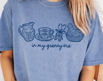 In My Granny Era Shirt • Cottagecore Aesthetic Tee • Cozy Vintage Graphic Shirt • Comfort Colors Tee • Funny Cozy Shirt