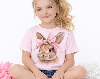 Girls Easter Shirt •  Coquette Shirt • Bunny Shirt • Girls Easter Shirt • Pink Shirt • Toddler Easter Shirt • Spring Tee