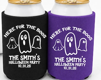 Personalized Halloween Party Favors • Bulk Can Coolers • Custom Halloween Party Favors • Halloween Can Sleeves • Adult Party Favors • Ghost