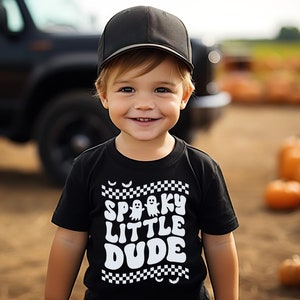 Spooky little dude shirt - Trendy Halloween shirt For Boys,  Comfort Colors tshirt, Toddler Halloween Shirts