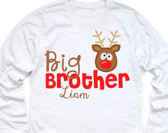 Big Brother Shirt, Christmas Big Brother Announcement Shirt, Christmas Pregnancy Announcement Shirt, Big Brother Reindeer Shirt