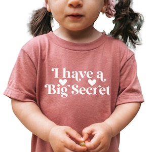 Big Sister Shirt, I have a big secret, pregnancy announcement, mauve big sister tshirt, big sister gifts