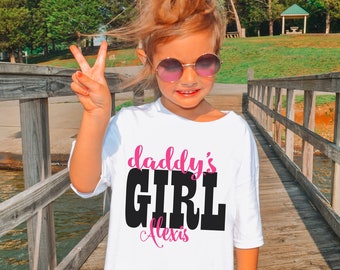 Daddy's Girl Shirt Baby Girl Pink Personalized With Name  Bodysuit One Piece Shirt Toddler Youth Country