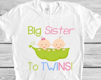 Big Sister to Twins Shirt - Big Sister To Be To Twins Shirt - Big Sister To Twins Shirts - Big Sister To Twins Gift - Big Sister Twin Tops