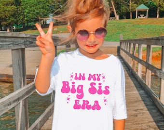 Big Sis Era Shirt, Girls Comfort Colors® T-Shirt, Pink Big Sister Announcement Shirts