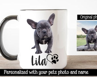 French Bulldog Dog Mug ~ Personalised Custom Gift ~ Vintage Style