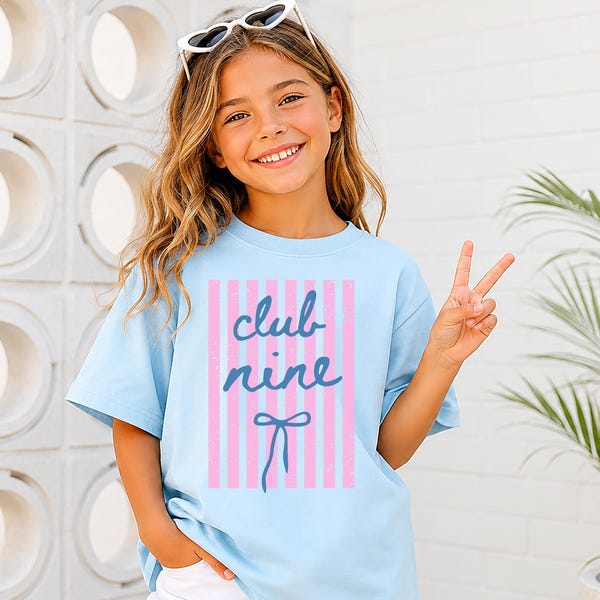 9th Birthday Shirt Girl • Club Nine Shirt • 9th Birthday Tee • Tween Birthday Outfit • Coquette Birthday Shirt • Age 9 Gift