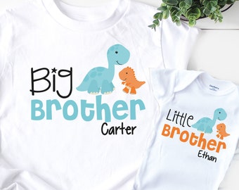 Big Brother Little brother Shirts , Personalized big brother little brother Shirts , dinosaur shirts , big brother little brother t shirts