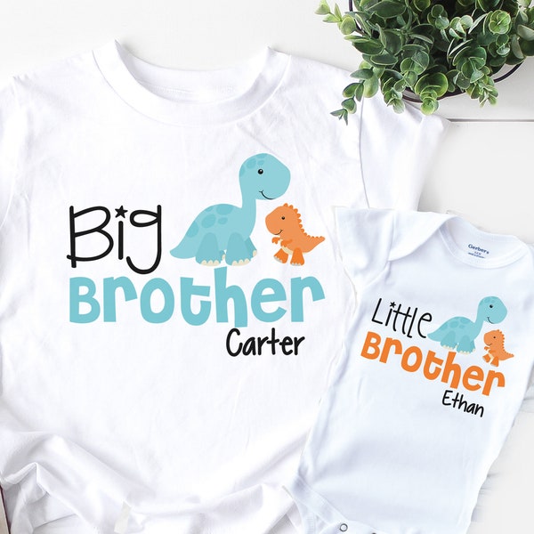 Big Brother Little brother Shirts , Personalized big brother little brother Shirts , dinosaur shirts , big brother little brother t shirts